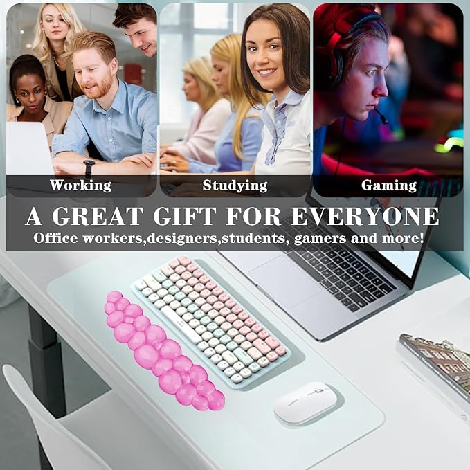 Gel Cloud Keyboard Wrist Rest, Cute Wrist Support and Arm Support Keyboard Rest for Keyboard Typing Pain Relief，Suitable for Office/Computer/Laptop/Gaming（Keyboard Wrist Rest Pink）