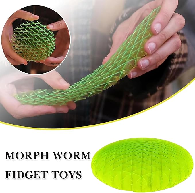 Fidget Worm Toy, Cool Toy Worm Big Fidget Toy, Green Cute Worm Shaped Ornament, Funny Pocket Worm Fidget Toy Weird Sensory Toy Portable for Adults Children