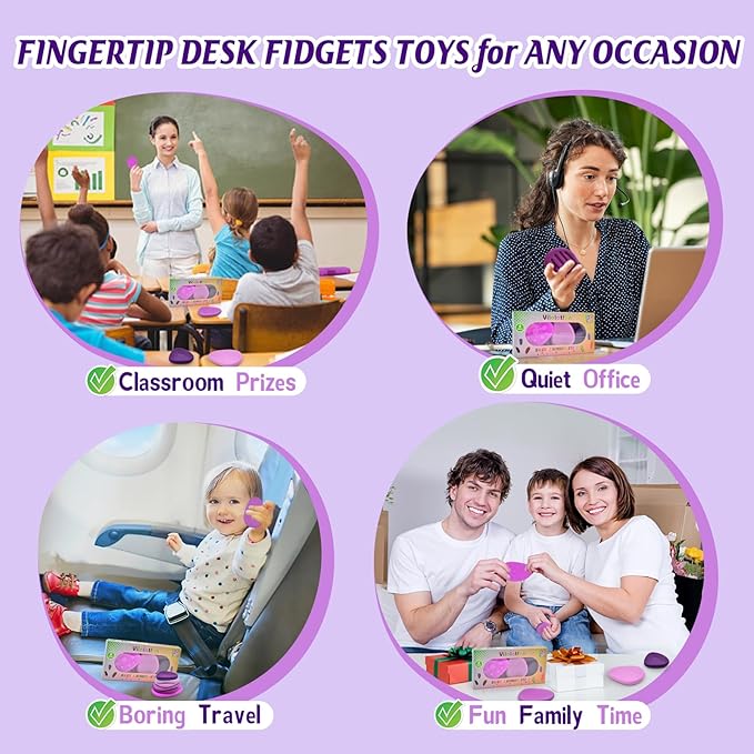 Fidget Toys Sensory Stones for Kids and Adults,6 PCS Texture Worry Stone for Anxiety Autism Teen Calm Down & ADHD Stress Relief,Quiet Fidgets for Classroom Small Prizes Gifts for Travel Toy