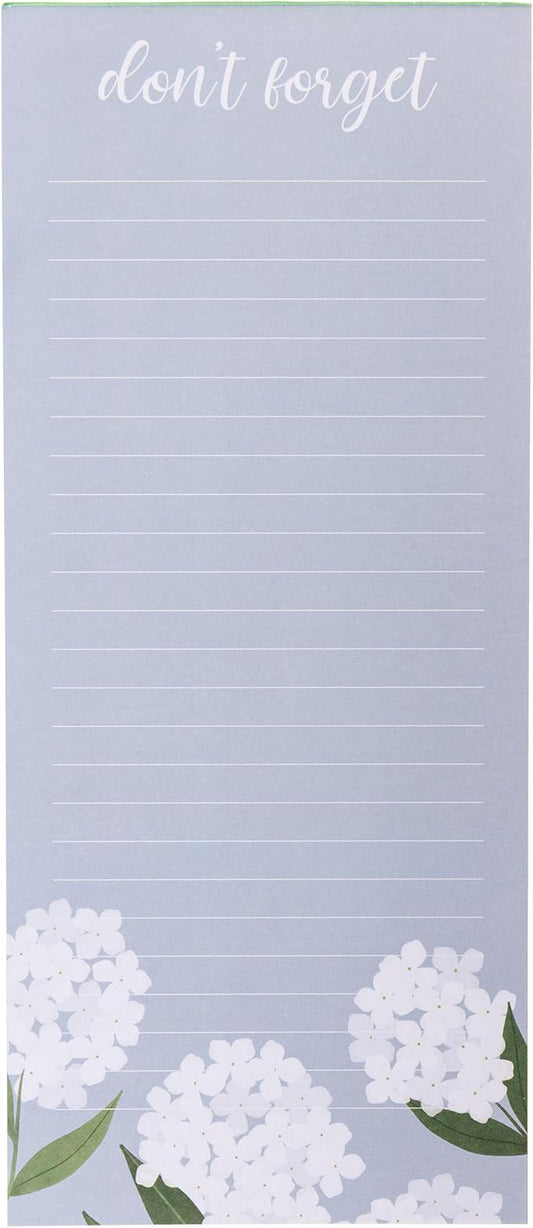 Graphique White Hydrangeas Magnetic Notepad, 100 Tear-Away Sheets for Grocery, Shopping & To-Do Lists, Writing Pad for Fridge, Kitchen, Office