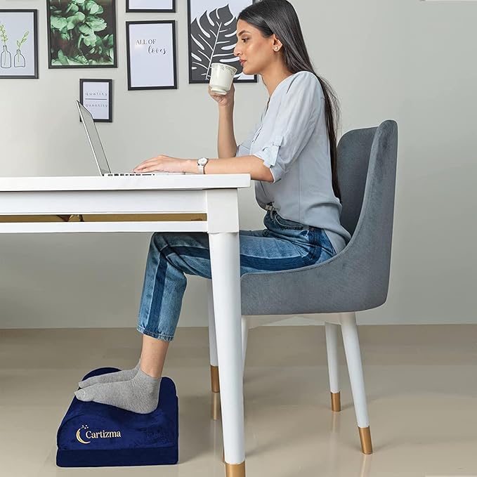 Ergonomic Foot Rest for Under Desk - Non-Slip, Adjustable, Washable Covers - Office, Home & Travel