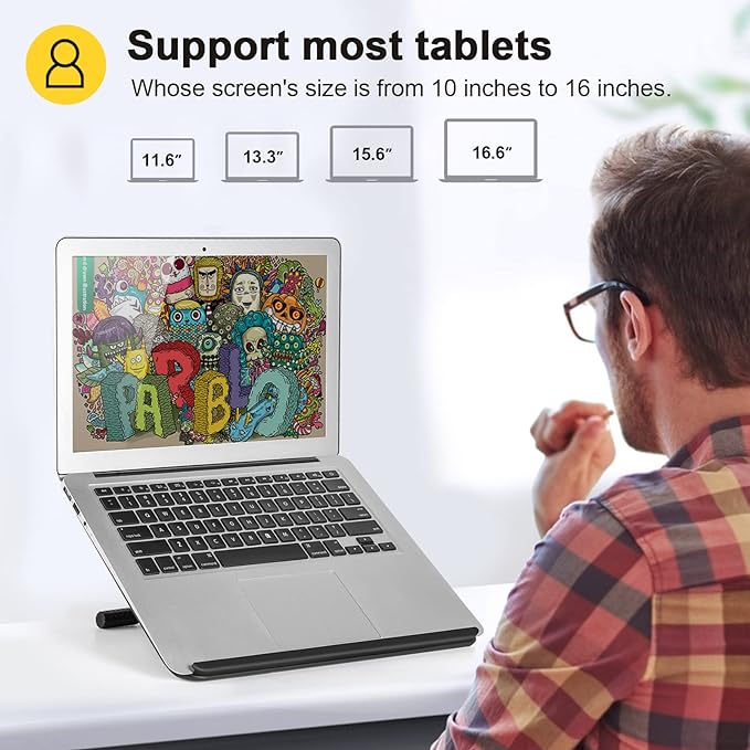 Parblo PR 100 Universal Drawing Tablet Stand Adjustable for 10 to 16 Inches Digital Graphics Drawing Monitors Art Tablets Laptops