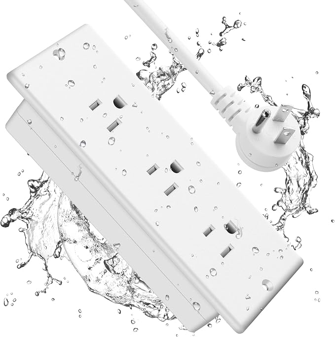 Conference Recessed Power Strip Waterproof,Table Power Outlet,Furniture Flush Mount Desk Outlet Station,3 Outlets,IPX6 Waterproof,10FT Extension Cord Multiple Outlet (White)