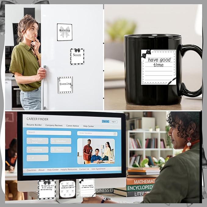 Black Bow Sticky Notes Gifts - 9 Pack Black Bow Sticky Notepads 3x3 Inch, Cute Bowknot Self-Adhesive Memo Pad Gifts for Girls Women, Gothic Office School Supplies (450 Sheets)