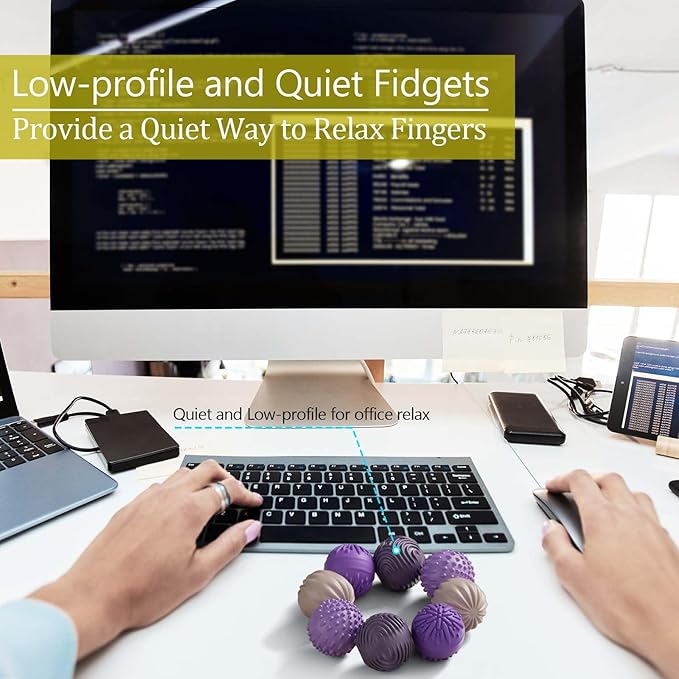 Silicone Magnetic Balls Fidget Toys for Adults & Teens,8PCS Stress Relief Sensory Toys for Autism ADHD Anxiety,Fun Textures Gadgets,Office Desk Toy,Stocking Stuffers for Men Women Teen Gifts