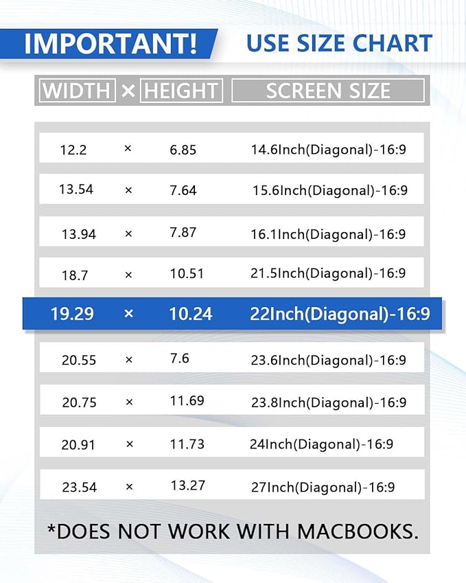 [2 Pack] 22 Inch Computer Privacy Screen for 16:9 Aspect Ratio Widescreen Monitor, Eye Protection Anti-Glare Blue Light Computer Privacy Filter, Detachable Scratchproof