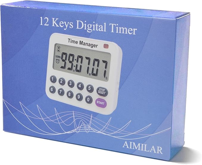 Digital Countdown Kitchen Timer - AIMILAR Magnetic Count Up Down Cooking Timer with Magnet Back Loud Alarm Directly Input Hours Minutes and Seconds