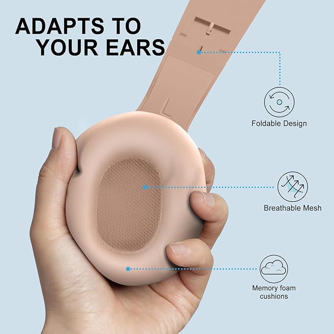 Fisher Active Noise Cancelling Headphones, Over Ear Wireless Bluetooth 5.3 w Microphone, Lightweight Comfortable Headset for Home Travel, 16H Playtime, Rechargeable, Hi-Res Sound Audio, Deep Bass