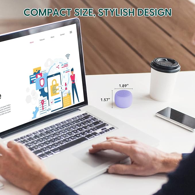 White Noise Machine Babelio Mini Sound Machine for Adults Kids Baby | 15 Non-looping Sounds | Timer | Easy to Pocket and Travel - Purple