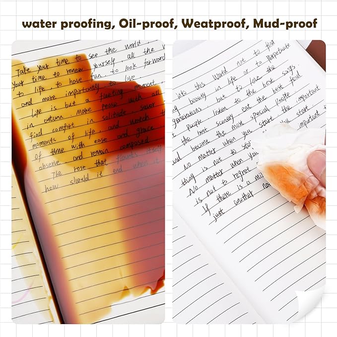 Stone Paper Notebook for Women Men, A5 Waterproof Notebook Hardcover Executive Journal, Ruled Notebooks for Writing, Business, Work ＆ School, 160 Pages Notebook with Box (A5 Green)