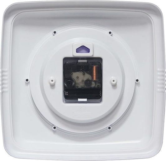 Infinity Instruments 9 Inch Square Clock - Retro Wall Clock - Silent Non-Ticking Mid Century Modern Kitchen Clock Decorative - Veri Peri