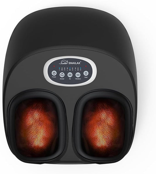 Snailax Shiatsu Foot Massager Machine with Soothing Heat, Deep Kneading, Air Compression, Improve Blood Circulation and Foot Wellness,Relax for Home or Office Use