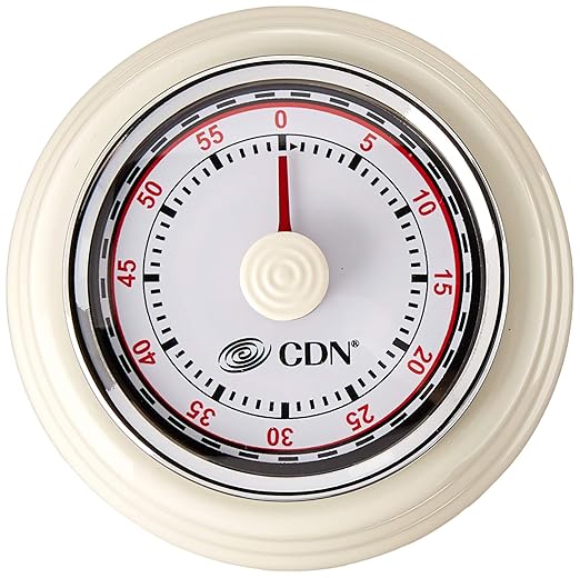 CDN Compact 60 Min Mechanical Timer-White, White