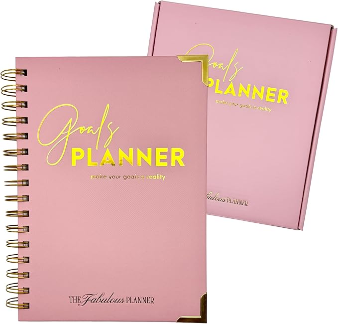 Undated Goal Planner, Daily & Weekly Organizer & Productivity Planner with Goal Setting Worksheets, To Do lists Journal, Notes & Ideas Pages, A5 Size (Pink)