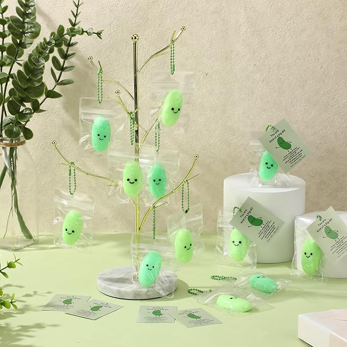 Wettarn 20 Sets Pickle Gifts Pickle Stress Balls Employee Appreciation Gift Cucumber Stress Relief Toy with Inspirational Support Card Thank You Gift for Coworker Office Halloween Stocking Stuffers