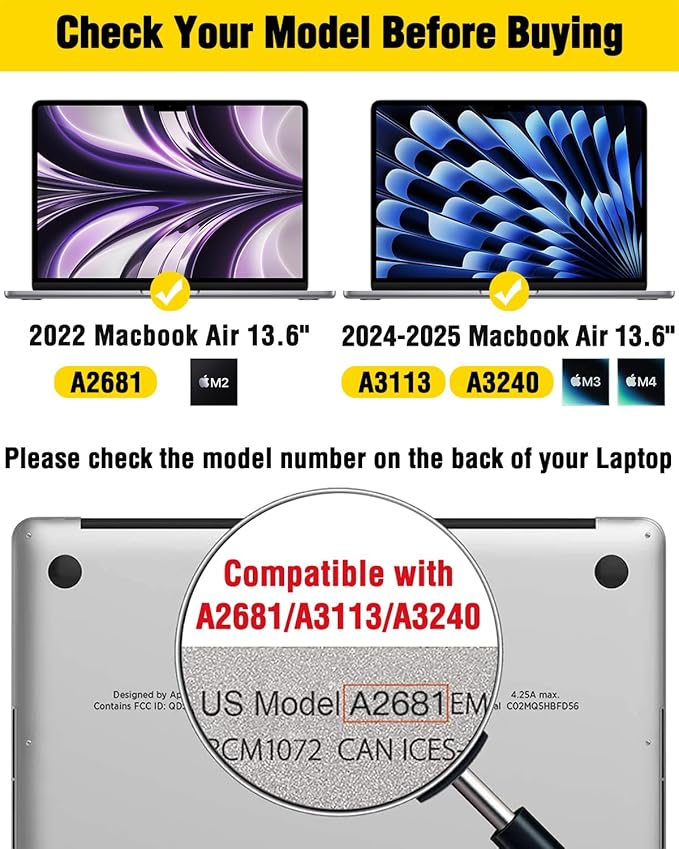 F FORITO Magnetic Privacy Screen Protector Compatible with MacBook Air 13.6 inch (2022-2025, M2, M3, M4), 360° Anti Peeping Removable Anti Blue Light Anti Glare Laptop Privacy Screen Shield