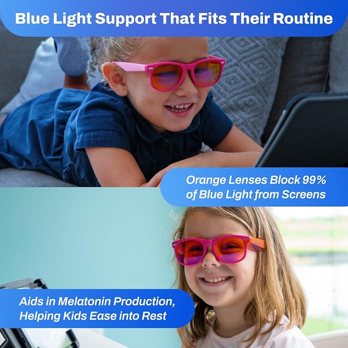 DefenderShield Kids Blue Light Blocking Glasses for Computer, Mobile, Video Games, Gaming