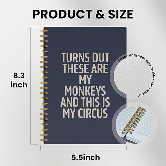 Funny Notebooks for Work, Blue Aesthetic Journal, Funny Boss Day Gifts, Boss Gifts for Men Women, Funny Gifts for Boss, Boss Office Decor, Spiral Notebook 5.5x8.3 Inch