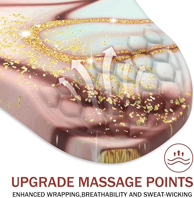 Ergonomic Mouse Pad Wrist Support, with Memory Foam & Non-Slip PU Base, Comfortable Massage Design Mouse Pad Relieve Wrist Fatigue&Pain, Suitable for Computer, Office and Home(03Charming Marble)