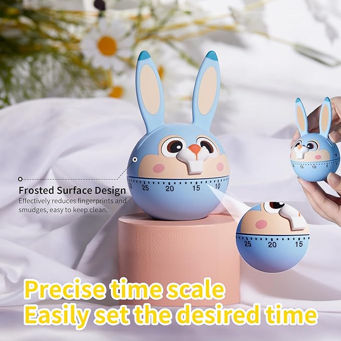 Mechanical Kitchen Timer, Cute Wind Up 60-Minute Manual Countdown for Kids, Classroom, Home, Study and Cooking