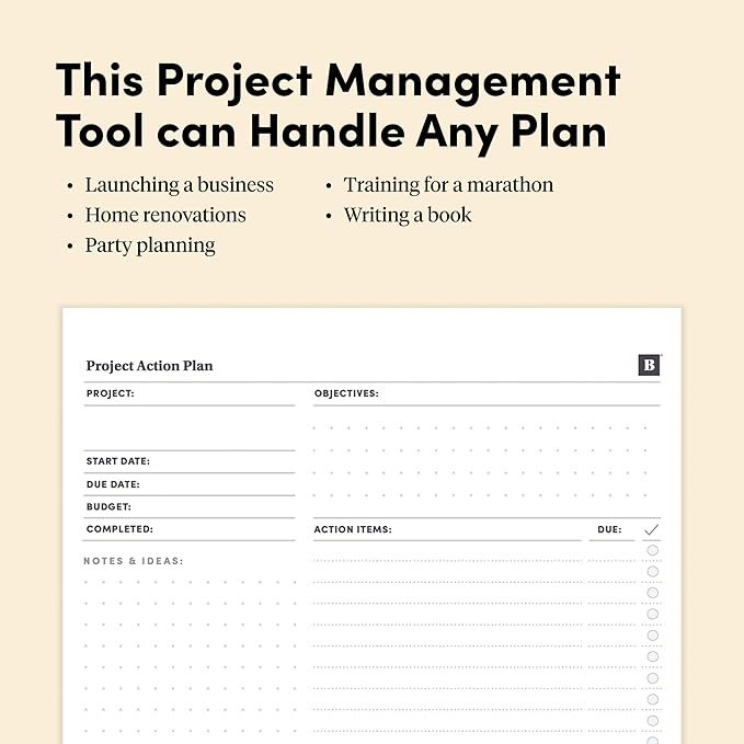 BestSelf Project Action Pad - Daily Task Planner, To-Do List & Action Pad for Boosting Productivity and Effective Project Management