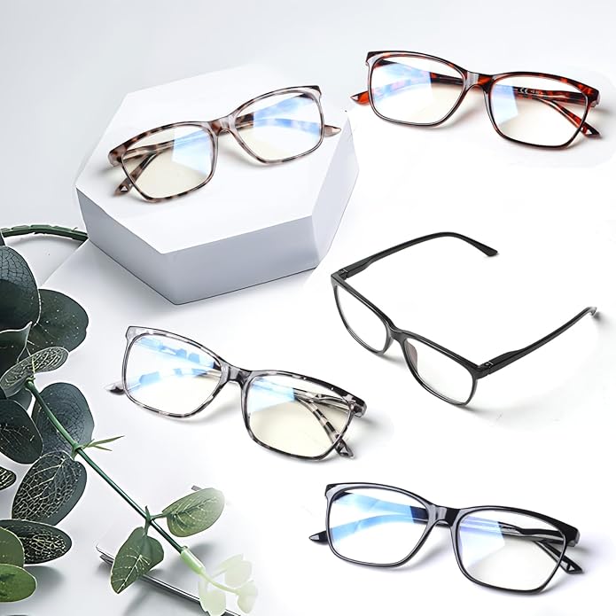 SIGVAN Ladies Reading Glasses Blue Light Blocking Spring Hinge Fashion Pattern Print Eyeglasses for Women