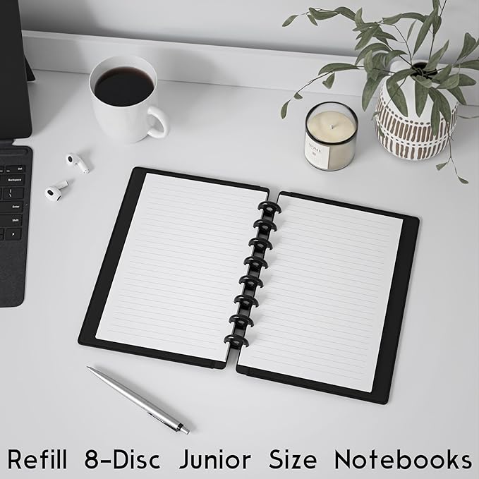 Discbound Half-Letter Size Lined Paper Refill, 500 Sheets (1,000 Pages), 5.5 in. x 8.5 in., 100 GSM, Junior Size 8 Disc Notebooks