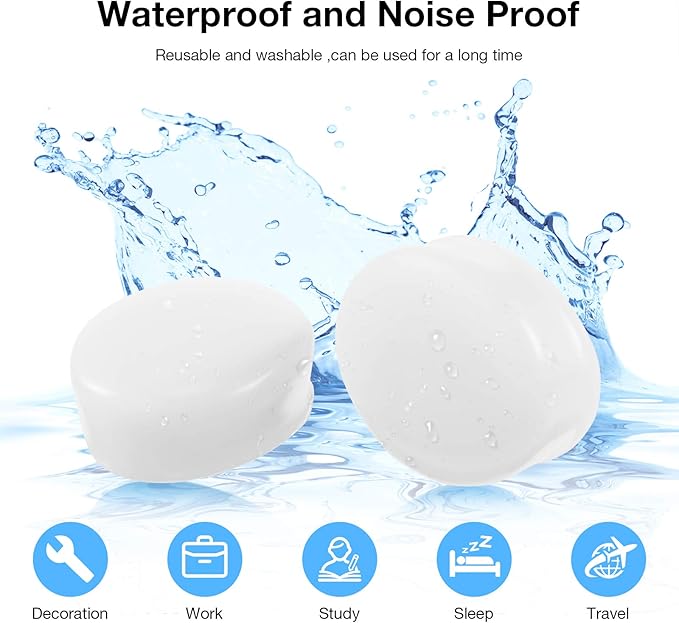 Frienda 21 Pairs Ear Plugs for Sleeping Reusable Moldable Silicone Earplugs Soft Noise Cancelling Earplugs Sound Blocking Ear Plugs with Case for Swimming Concert 32dB NRR (White, Blue, Rose Red)