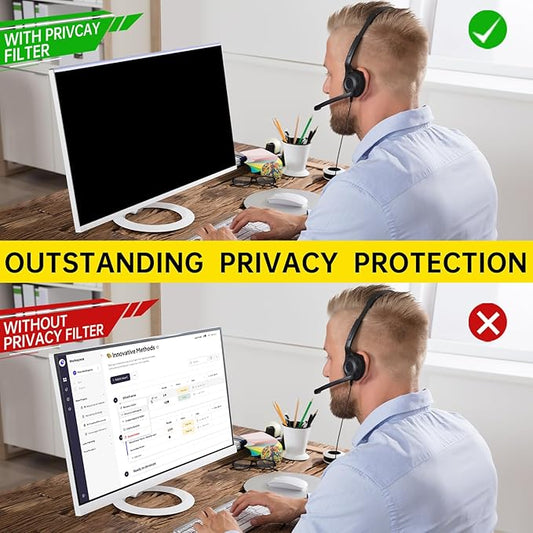 19.5 Inch Computer Privacy Screen for 16:9 Computer Monitor, Anti-Blue Light Monitor Privacy Screen Filter, Anti-UV Computer Shield