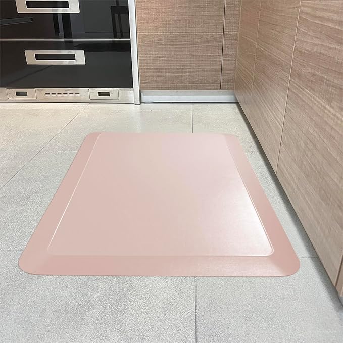 1" Extra Thick Anti Fatigue Floor Mat 50" L x 17" W,Kitchen Mat, Standing Desk Mat,140D Advanced PU Foam Ergonomic Comfort at Home, Office, Garage, Sink (Light Pink)