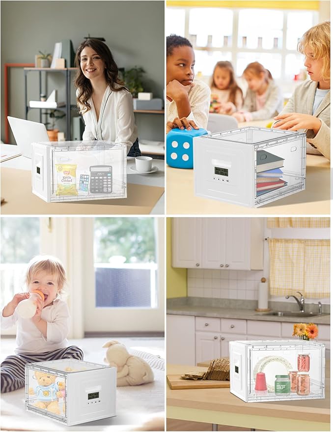 Time Lock Box for Food,Medicine Locker,Phone Jail Timer,PS5 Game Prison,Snacks Lockbox,Release Stress,Anxiety Relief,Gadget Gift | Combination Timed Locking Container | Kitchen Clear Lockable Safe Box