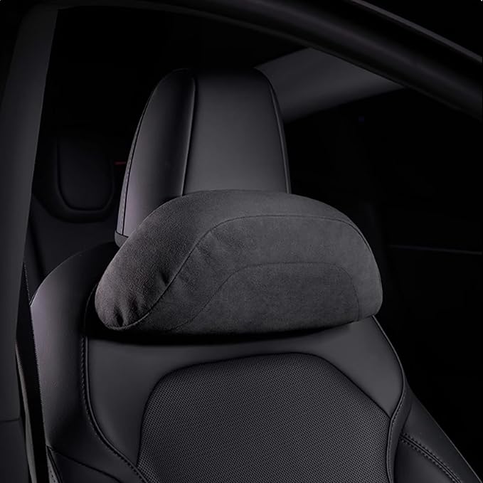 Car Headrest Pillow for Driving, Softness Ergonomic Design Universal Travel Neck Pillow for Most Cars, Office Chairs, Gaming Chairs with Extra Filler Cotton Bag (Black, 1PC)