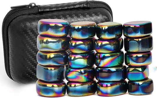 Fidget Magnet Ferrite Slime Putty Science Kit Large Fidget Toy 18 PCS Hematite Magnetic Stones for Adults, Ferrite Putty Stress Relief Neat Magnets for Office Home Refrigerator, Magnet Letter Number