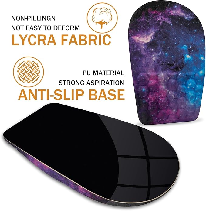 Ergonomic Mouse Pad Wrist Support,Upgrade Mousepad with Massage Design,Non-Slip PU Base Desktop Mouse Pads for Pain Relief, Computer, Office & Home,12 x 8 in（F-Galaxy）