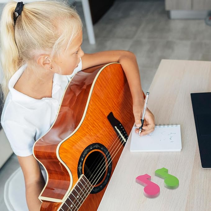 24 Pack Music Notes Sticky Notes 6 Colors 3 x 3 Inch Sticky Notepads Colorful Sticky Memo Pads for School Classroom Office Party Decor Supplies, 480 Sheets