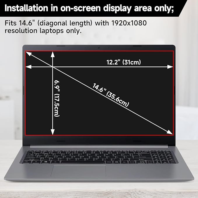 2 Pack (1920x1080) Display 14 Inch Laptop Privacy Screen 16:9, Anti Blue Light Glare & Anti Scratch Computer Privacy Shield, Not for 14" with 1920x1200 Resolution Laptop