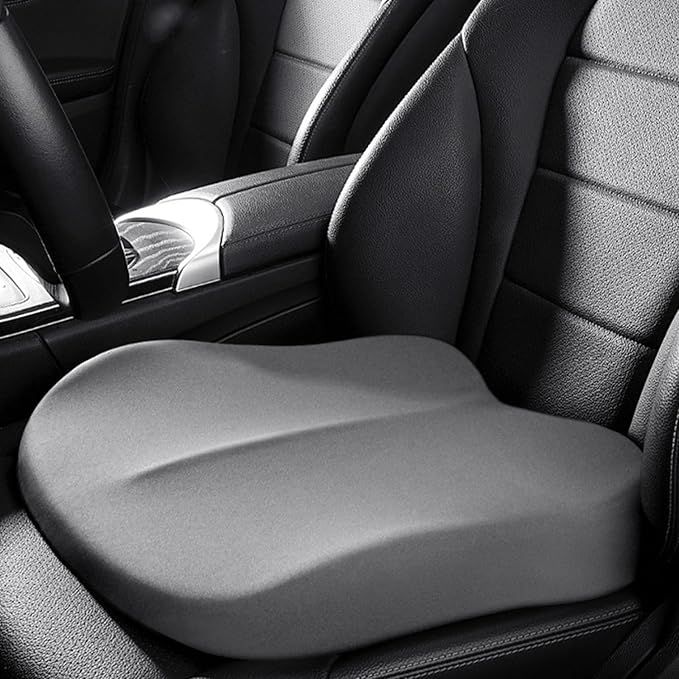 Car Seat Cushion, Memory Foam Car Seat Cushion, Cushions for Sciatica, Pain Relief for Long Sitting, Ergonomic Cushion for Office Chair, Grey