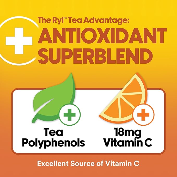 Ryl Half & Half Iced Tea – Antioxidant Superblend, No Artificial Ingredients, Zero Sugar, Five Calories, Low Carb, Non-GMO, Kosher, Gluten Free, Made in the USA, 12-Pack, 16 Fl Oz