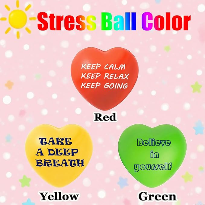 10/50/100 PCS Custom Stress Balls with Logo Text Personalized Stress Balls Bulk for Adults Relief Encouraging for Office,School,Events (Heart Stress Ball)