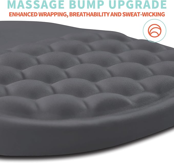 Ergonomic Mouse Pad Wrist Support with Memory Foam Massage Bulge, Carpal Tunnel Pain Relief Mousepad Wrist Rest for Mouse(12x8 inch, Dark Grey)