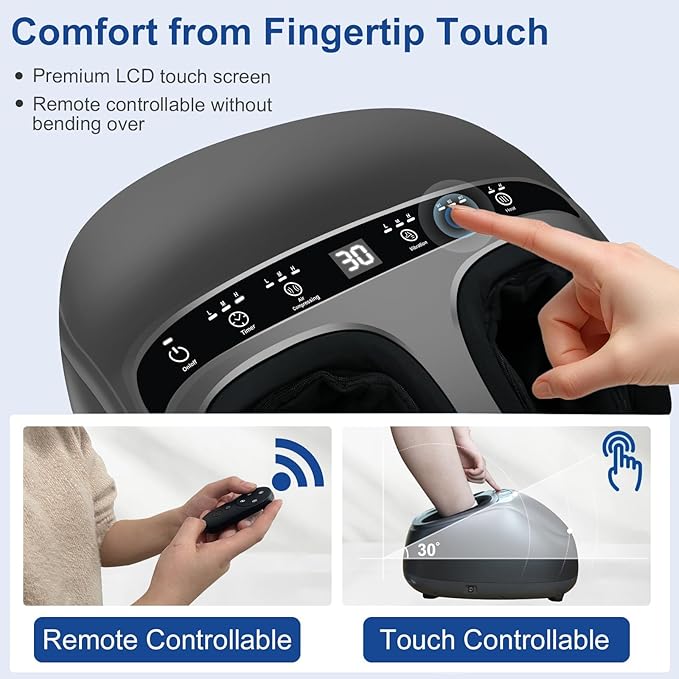 KingPavonini Shiatsu Foot Massager Machine with Heat, 3-Section Massage for Full Feet Deep Kneading & Vibration, Foot Massager for Plantar Fasciitis, UP to Size 13, Gifts for Mom Dad