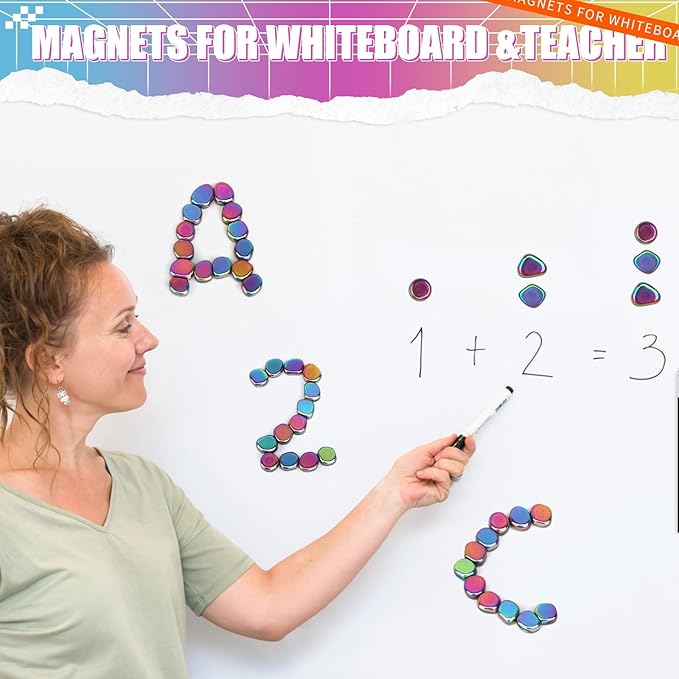 Fidget Magnet Ferrite Slime Putty Science Kit Large Fidget Toy 18 PCS Hematite Magnetic Stones for Adults, Ferrite Putty Stress Relief Neat Magnets for Office Home Refrigerator, Magnet Letter Number