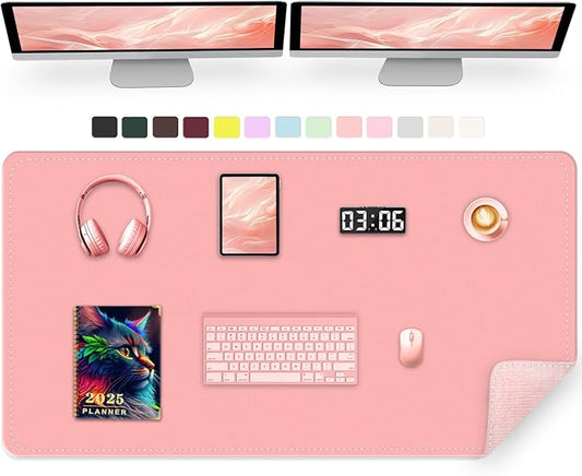 47.2" x 23.6" Large Desk Pad - Non-Slip PU Leather Mat, Large Mouse Pad, Computer Mat for Keyboard, Waterproof Writing Blotter for Work (Melon Pink)
