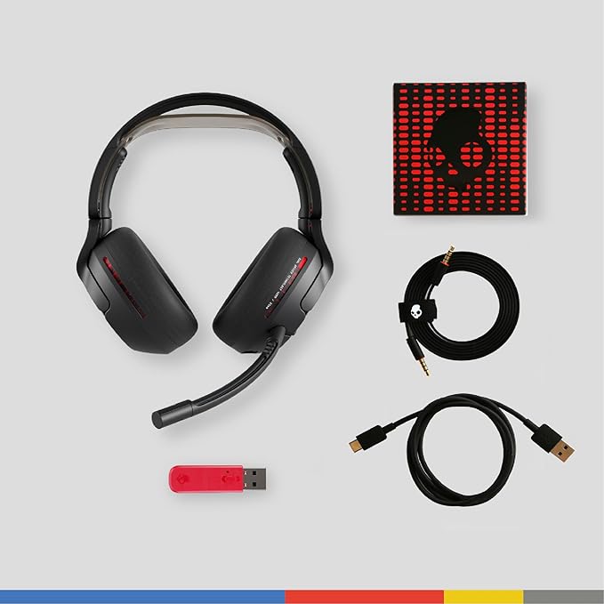 Skullcandy Crusher PLYR 720 Wireless Gaming Headset, Ultimate Immersion and Comfort, THX Spatial Audio and Multi-Sensory Bass, Removable Mic, PC, PlayStation, Nintendo, Multi-Platform - Digi-Black