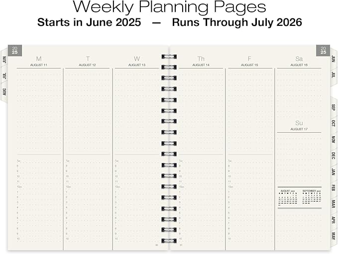 Global Printed Products Essential 7"x9" Monthly & Weekly 2025-2026 Planner - (7" x 9" - June 2025 Through July 2026)