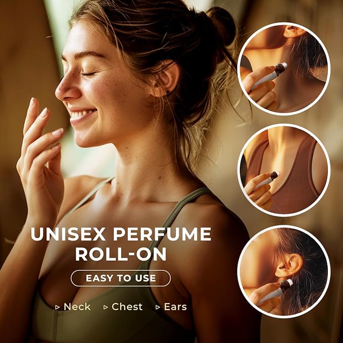 Gya Labs Rose Geranium Essential Oil Roll on for Skin - 100% Pure Natural Rose Geranium Perfume Oil for Women, Long-Lasting Floral Body Aroma, Alcohol-Free, Travel Size (0.34 Fl Oz)