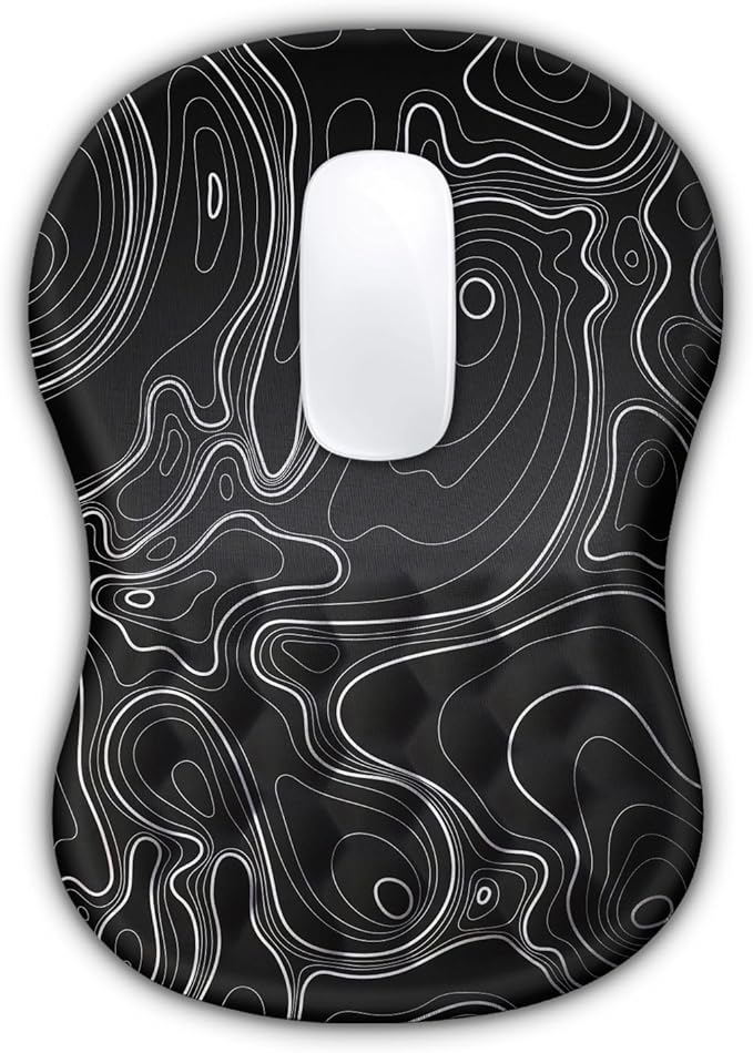 Ergonomic Mouse Pad with Massage Dot, Comfortable Computer Mouse Pad for Laptop, Wrist Rest Pain Relief, Non-Slip PU Base, Black, 12 x 8 in