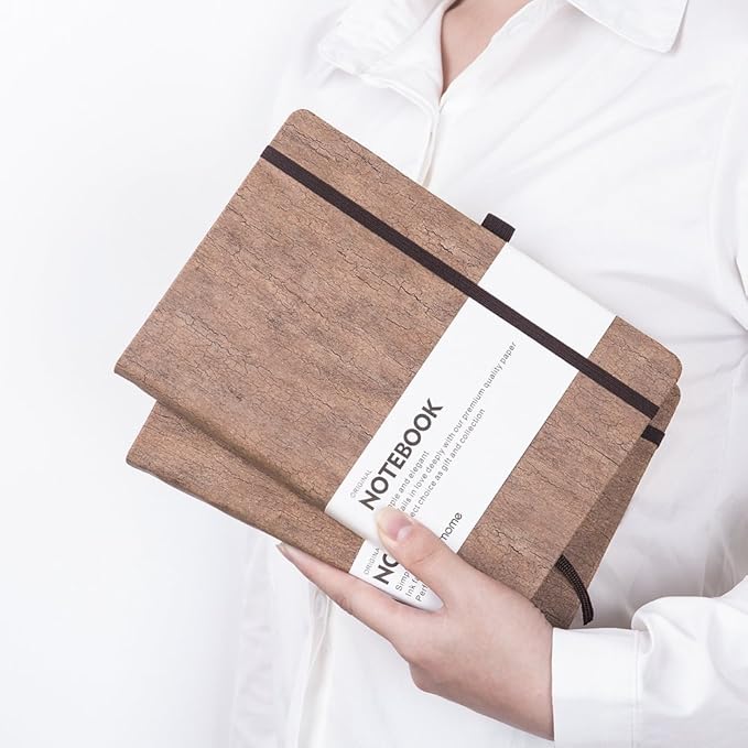 Lemome Ruled Notebook/Journal - Eco-Friendly Natural Cork Hardcover Writing Notebook with Pen Loop & Premium Thick Paper - A5 (5x8) Bound Classic Notebook