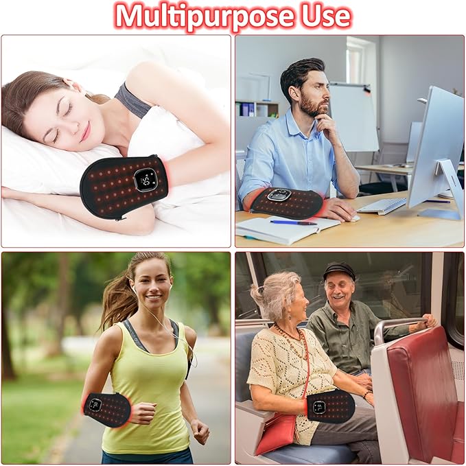 Red Light Therapy for Hand Pain Relief with 660nm & 850nm Infrared Light, 5 Modes, Timer, Cordless Rechargeable LED Near Infrared Light Therapy Gloves Device for Arm/Forearm/Finger/Wrist Joint