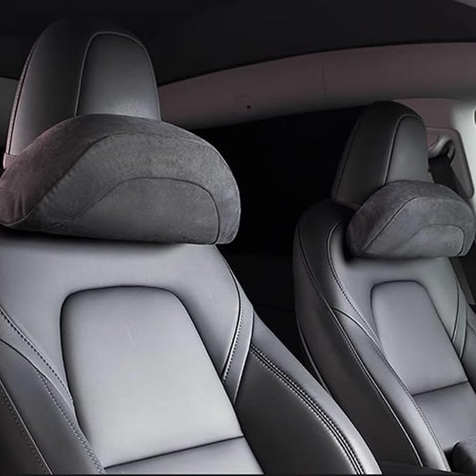 Car Headrest Pillow for Driving, Softness Ergonomic Design Universal Travel Neck Pillow for Most Cars, Office Chairs, Gaming Chairs with Extra Filler Cotton Bag (Black, 2PC)